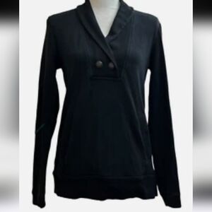 Banana Republic Black Sweatshirt with Button Detail